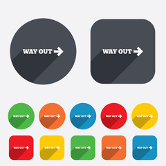 Way out right sign icon. Arrow symbol.