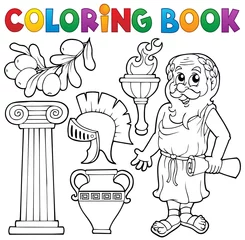 Papier Peint photo Lavable Pour enfants Coloring book Greek theme 1