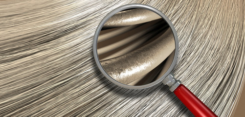 Fototapeta premium Blonde Hair Blowing With Magnification