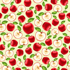 red apples seamless pattern