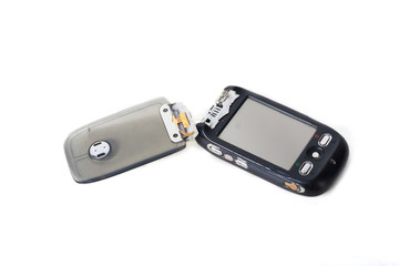 Broken black touch screen phone