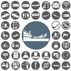 Airport icons set