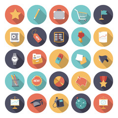Flat design icons for business and finance