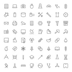 Thin Line Icons For Technology, Industry and Science