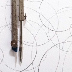 pair of compasses drawing