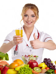 Doctor dietitian recommending healthy food