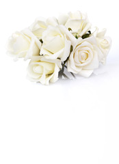  bouquet of white roses on a white background