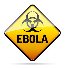 Ebola Biohazard virus danger sign with shadow - isolated