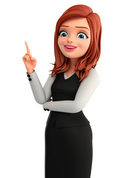 Young Business Woman with pointing pose