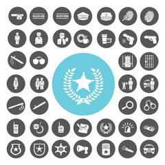 Police icons set