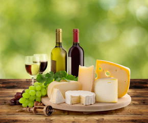wine and cheese tasting in the countryside