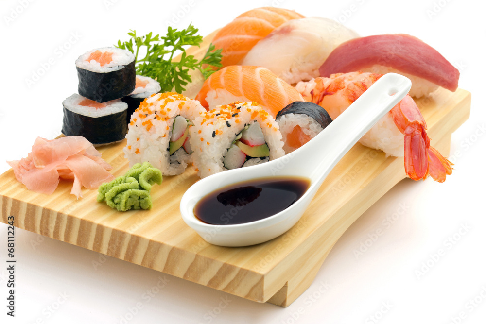 Wall mural sushi plate