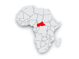 Map of worlds. Central African Republic.