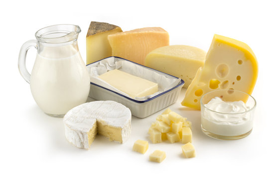 assortment of milk products