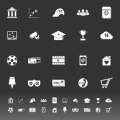General online icons on gray background