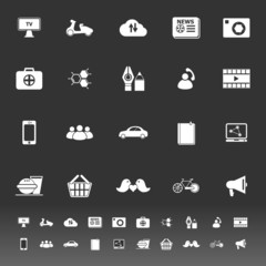 Social network icons on gray background
