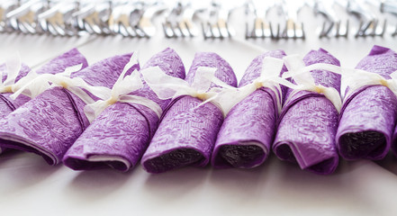 rolled paper napkins