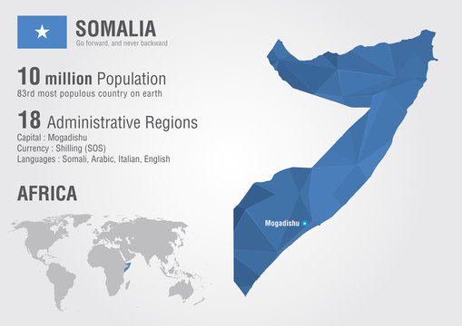 Somalia world map with a pixel diamond texture.