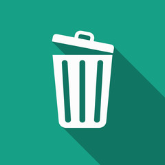 trash icon with long shadow