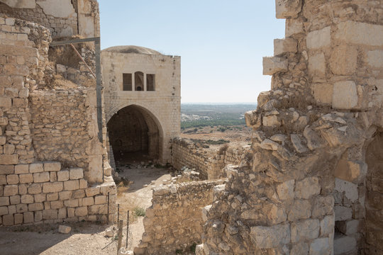 The ruins of the Crusader fortress in Israel.