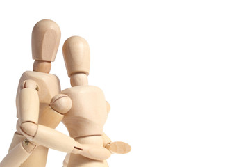 デッサン人形　抱きつく