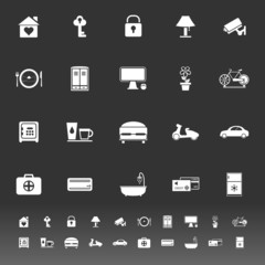 General home stay icons on gray background