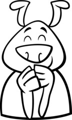 cheerful dog cartoon coloring page