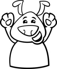 happy dog cartoon coloring page
