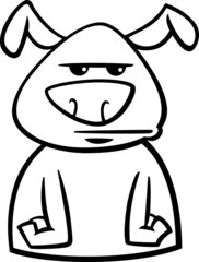 Obraz premium bored dog cartoon coloring page
