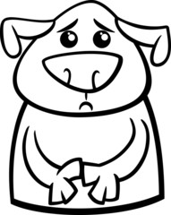 sad dog cartoon coloring page
