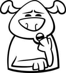 sleepy dog cartoon coloring page