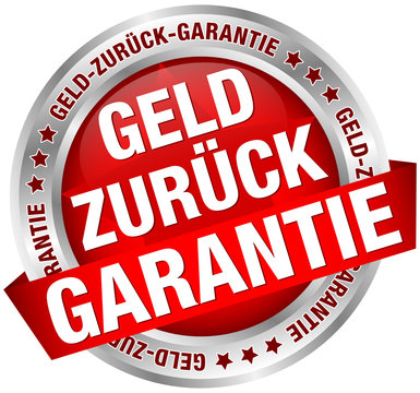Button Banner "Geld zurück Garantie" rot