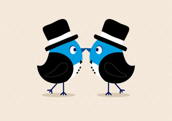 Wedding Birds Gay Men Beige