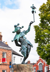 Jester statue located in Stratford-upon-Avon, England