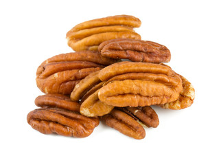 pecan nuts over white