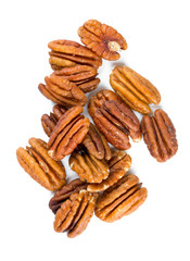 pecan nuts over white