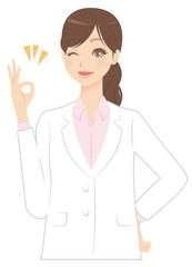 OKサインをする女性