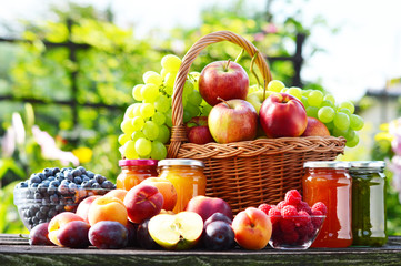 Obraz premium Fresh ripe organic fruits in the garden. Balanced diet