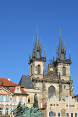 Fototapeta na wymiar Prague. Church of the maiden Maria before Tyn