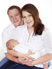 Family with new baby
