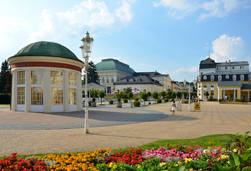 Spa colonnade in  Franzensbad in Czech republic