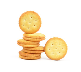 Round cracker stack, isolated