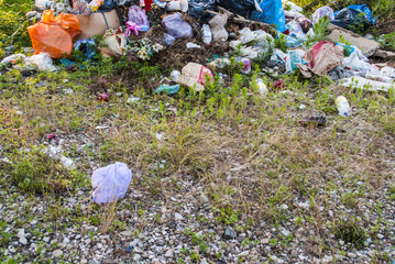 Garbage on the lawn