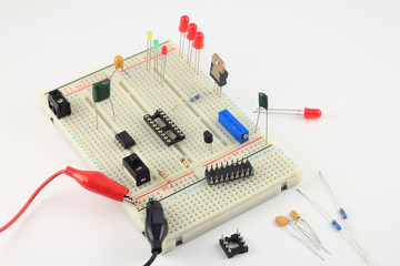 PCB Breadboard test circuit under construction