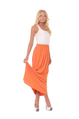 Beautiful female model in  dress