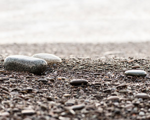 Beach pebbles close-up