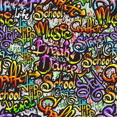 Graffiti word seamless pattern