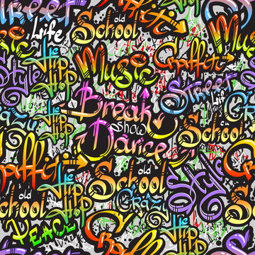 Fototapeta Graffiti word seamless pattern