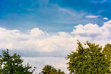 Beautiful clouds on the blue sky background