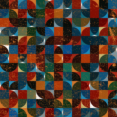 Fototapety  Abstract mosaic retro seamless pattern.